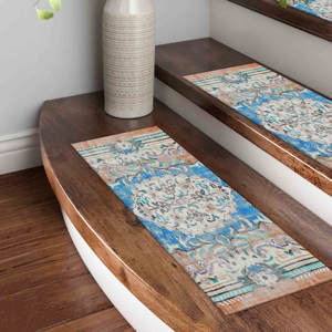 พรมลายชนเผ่า, พรมลายคิลิม, พรมสีน้ำเงิน, พรมพิมพ์ลาย, พรมตกแต่งสไตล์โมเดิร์น - Product Image 1