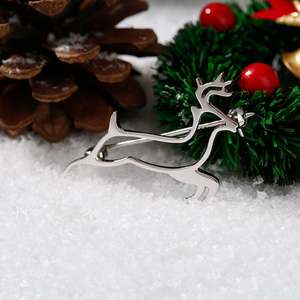 Broche cerf en argent sterling Jeulia avec accents de zircon et de diamants, design floral plaqué or, pour cadeau de mariage ou de fête - Product Image 6
