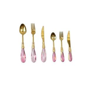 Nuevo juego de cubiertos de acero inoxidable de alta calidad de lujo con mango acrílico para cubiertos de uso de mesa de boda de Hotel - Product Image 5