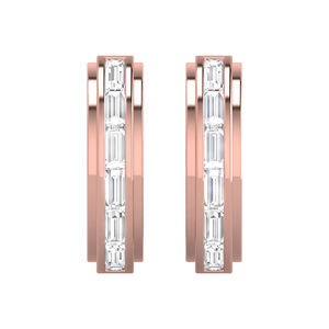 Rikhava Diamonds Custom Gold Plated Heart-Shaped <b>Stud</b> <b>Earrings</b> for Women Trendy Wedding & Engagement Jewelry - Product Image 1