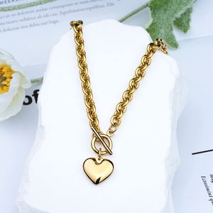 Collier en acier inoxydable plaqué or 18 carats, colliers en forme de cœur d'amour, Bracelets stéréoscopiques en forme de cœur ou de fermoir, cadeau pour femmes - Product Image 5