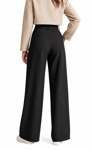 Jupe plissée taille haute en polyester/coton de haute qualité pour femme, coupe ample, style décontracté professionnel, avec poches, vente en gros - Product Image 2
