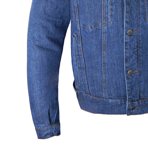 Men's Casual <b>Denim</b> <b>Jacket</b> Solid Color <b>Custom</b> Size Coated Plain Dyed Front Logo Waterproof Breathable Outdoor Use - Product Image 4