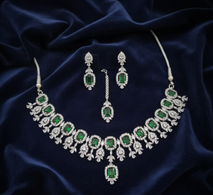 Premium AD Bridal Necklace Earrings <b>Set</b> for <b>Women</b> Wedding Party Traditional <b>Jewellery</b> Elegant Bridal Look High Quality - Product Image 5