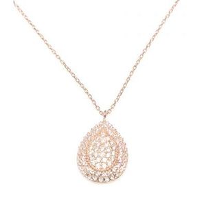 Colgante de Plata de Ley 925 con Diseño de Lágrima, Engastado con Piedras Naturales Rosas y Blancas, Bañado en Oro, con Encanto, Joyería de Regalo - Product Image 3