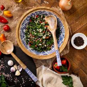 Ensemble de bols en bois de manguier écologique Design zen asiatique Passe au lave-vaisselle Vaisselle naturelle Ensemble de serveur de service de salade Meilleure qualité - Product Image 3