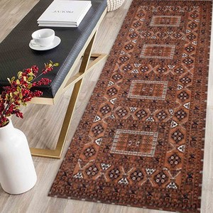 Tapis géométrique anatolien : Décoration vintage turque pour couloir, tapis imprimé, tapis fin non tissé - Product Image 4