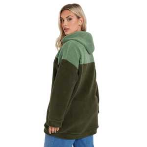 Sudadera con Capucha para Mujer, Talla Grande, Estilo Urbano, Color Sólido, Felpa de Oso de Peluche, Manga Larga, con Bolsillos Personalizados, Servicio OEM - Product Image 3