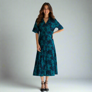 Nuevo Vestido Midi de Verano de Algodón Botánico, Elegante con Dobladillo Acampanado, Transpirable y Sexy con Cierres y Recortes - Product Image 1