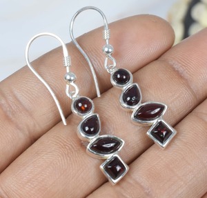 Pendiente de gancho de ámbar Báltico natural de sólida plata de ley 925 - Product Image 3