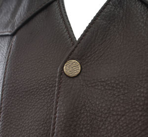 Respirant mince élégant en cuir gilet hommes sans manches en plein air mode gilet motard équitation véritable porter - Product Image 5