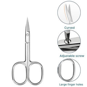 Ciseaux à cuticules professionnels en acier inoxydable à lame incurvée et pointe affûtée pour les soins de manucure et de beauté - Product Image 2