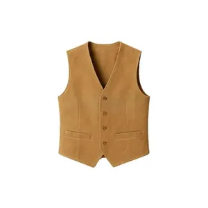Gilet en simili daim avec poches - Product Image 1