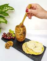 Cucharón para Miel de Madera de Acacia Ecológico y Personalizable - Diseño Clásico Moderno y Duradero, Solo Lavar a Mano, Alta Calidad Natural