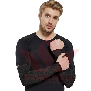 Manchons de cyclisme à impression par sublimation, anti-UV, en Spandex et Polyester, unisexe, pour adultes, compression sportive - Product Image 5