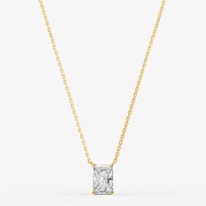 Colgante Solitario Radiante Clásico Facetado de 0.78 Quilates EF-VVS2, Corte Excelente en Oro Sólido de 14K, para Ocasiones Especiales y Fiestas - Product Image 2