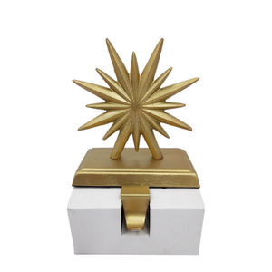 Aluminum & Iron Decorative Stoking Holder Gold Color Metal <b>Stocking</b> Holder for Festival & <b>Christmas</b> Decoration - Product Image 1
