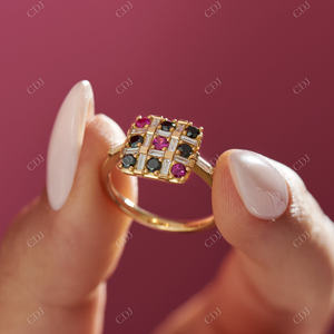 18K Solid Gold Fine Jewelry Lab Grown Diamond <b>Boho</b> <b>Ring</b> Fancy Color Engagement <b>Ring</b> for Women Baguette Customized Jewelry - Product Image 5