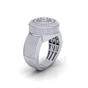 Bague Hip Hop élégante pour homme en argent sterling 925 avec moissanite et diamants glacés, clarté VVS améliorée, plaqué or, idéale pour un anniversaire - Product Image 2
