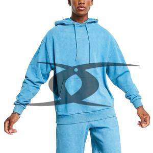 Sudadera con capucha desgastada con lavado ácido personalizada de fabricantes de ropa al por mayor sudaderas con capucha térmicas ajustadas cuadradas de gran tamaño para hombres - Product Image 1