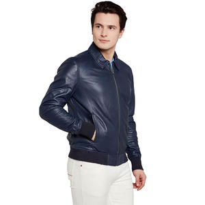 Chaqueta de invierno cálida con cuello levantado sólido a la moda, chaquetas de cuero PU de alta calidad para hombres, ropa de primavera Otoño Invierno - Product Image 4