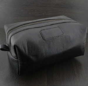 OEM Luxury Unisex <b>Leather</b> Makeup Pouch Custom <b>Leather</b> Zipper Large Capacity <b>Toiletry</b> <b>Bag</b> Organizer Travel Featuring Custom Logo - Product Image 6