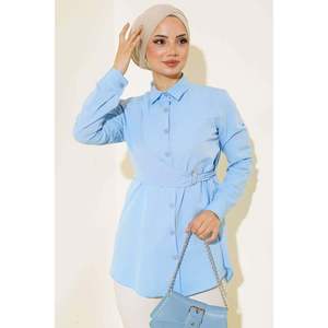 Chemise à rabat sur le devant Bleu glacier - Product Image 3