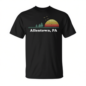 Allentown Pa Vintage Sunset Camiseta unisex para adultos talla mediana - Product Image 2
