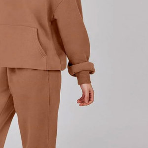 Nouveauté : Ensemble de survêtement d'hiver pour femme avec capuche, logo personnalisé, polaire en coton respirant, haute qualité - Product Image 6