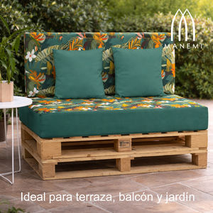 Ensemble de 4 coussins de palettes d'extérieur en tissu durable 120x80 et 120x50 cm pour canapé de jardin, 12 cm d'épaisseur, housse amovible, mobilier de patio - Product Image 2