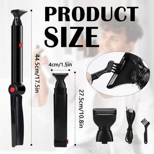 Depiladora Corporal Plegable con Mango Ergonómico para Hombres, Removedor de Vello de Espalda con 2 Cabezales de Afeitado - Product Image 6