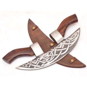 High Quality 18\" Handmade Carbon Steel Double Pizza <b>Axe</b> Cutter Industrial Grade with Wood Handle Factory Made OEM Low Price - Product Image 1