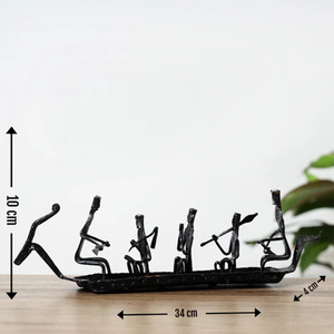 Décor de table de bateau en fer forgé de luxe 5 hommes Design tribal fabriqué à la main à partir de fer recyclé pour la maison ou le mur - Product Image 6