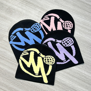 Sombrero de invierno Unisex de moda OEM, diseño de doble cara, logotipo personalizado, gorro de punto Jacquard cálido, patrón sólido, imagen transpirable - Product Image 1