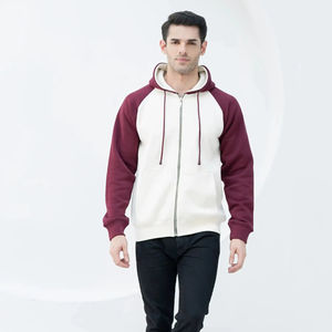 Sweatshirts à capuche style raglan Top Quality 100% Cotton Men's Clothing Zipper Streetwear Heavyweight Hoodie Wholesale - Product Image 1