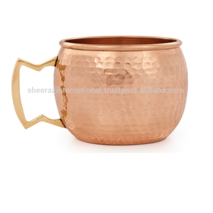 Taza de mula de Moscú de cobre y Metal Vintage de 18oz, taza de cerveza de agua con tapa para el hogar, Hotel, restaurante, uso en la cocina - Product Image 1