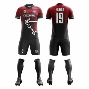 Uniformes de fútbol de poliéster de secado rápido personalizados de fábrica directa, ropa de equipo transpirable de alta calidad, Kit de Jersey de fútbol sublimado - Product Image 1