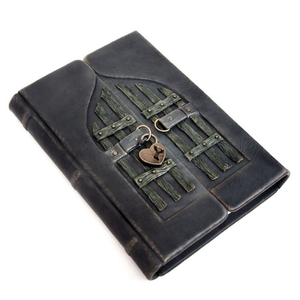 Diario de cuero A5 vintage con puerta con cerradura, diario hecho a mano, cuaderno de estilo antiguo, regalo personalizado, cierre personalizable - Product Image 2