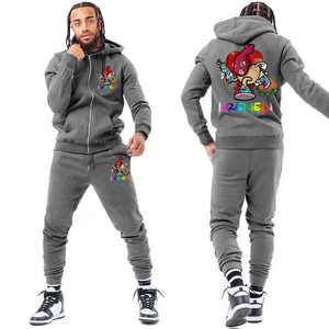 Survêtement Survêtement Pantalons de survêtement Hommes Zip Up Sweat à capuche et Jogger Ensembles Broderie personnalisée Lavage à l'acide Sweat à capuche Pantalon de survêtement Ensemble - Product Image 6