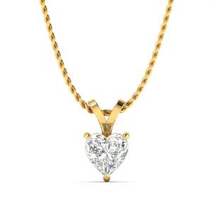 Colgante de oro con diamante solitario talla corazón de 0.50 ct, color F, claridad VS, diamante cultivado en laboratorio en oro de 14K, regalo de boda para ella - Product Image 2