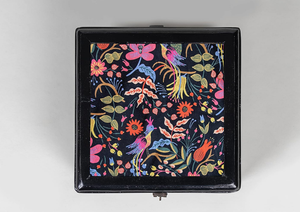 Floral black <b>decorative</b> wooden <b>storage</b> <b>box</b> jewelry organizer customized wholesale for home kitchen office <b>storage</b> organization - Product Image 3