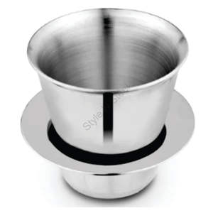 Dabra à café à double paroi en acier inoxydable 4 pièces dans un gobelet au design argenté CLASSIC Ensemble de tasses à thé à double paroi avec poignée - Product Image 3