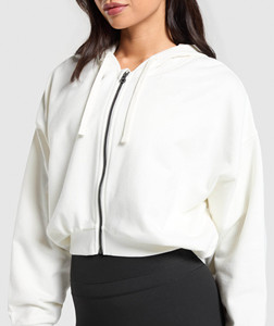 Prix d'usine doux blanc goutte épaule femmes sweat à capuche surdimensionné Top vente Anti-rides et respirant sweats à capuche vierges pour les femmes - Product Image 2