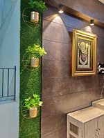 Pot de fleurs mural suspendu moderne en fonte plaqué or, durable, avec logo personnalisé, qualité supérieure pour la décoration de la maison et du jardin