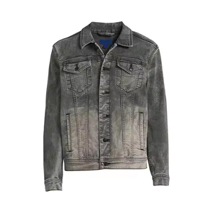 Chaqueta vaquera para hombre al por mayor con parche de logotipo, chaqueta vaquera de algodón lavado para equipos, uniforme de calle, marca de empresa - Product Image 1