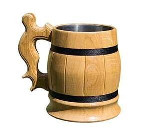 Ventes en gros de gobelets à boire en bois, gobelet à bière en bois durable, gobelet en bois personnalisé avec poignée en provenance d'Inde - Product Image 5
