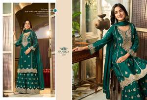 Soie Chinon Premium avec broderie Salwar costume femme fabricant de mode et fournisseur de Surat au taux le plus bas - Product Image 6