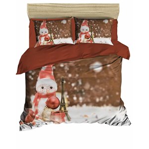 Parure de lit de Noël à imprimé numérique festif, 100 % coton Ranforce, pour lit double, literie de maison - Product Image 1