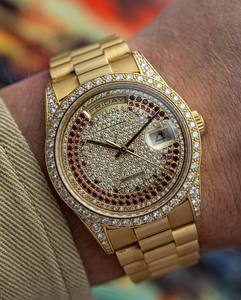 Relojes de Lujo Unisex con Diamantes de Imitación, Chapados en Oro de 14K, Estilo Hiphop Personalizado, Resistentes al Agua - Product Image 4