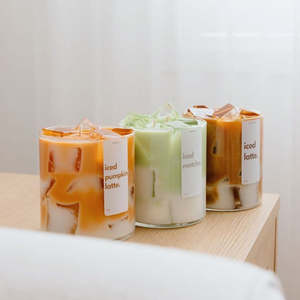 AIKUN Handmade Coffee & Ice Scented Soy Wax <b>Candle</b> Clean Burning Glass Jar Home Decor for Father's Day and Diwali - Product Image 1